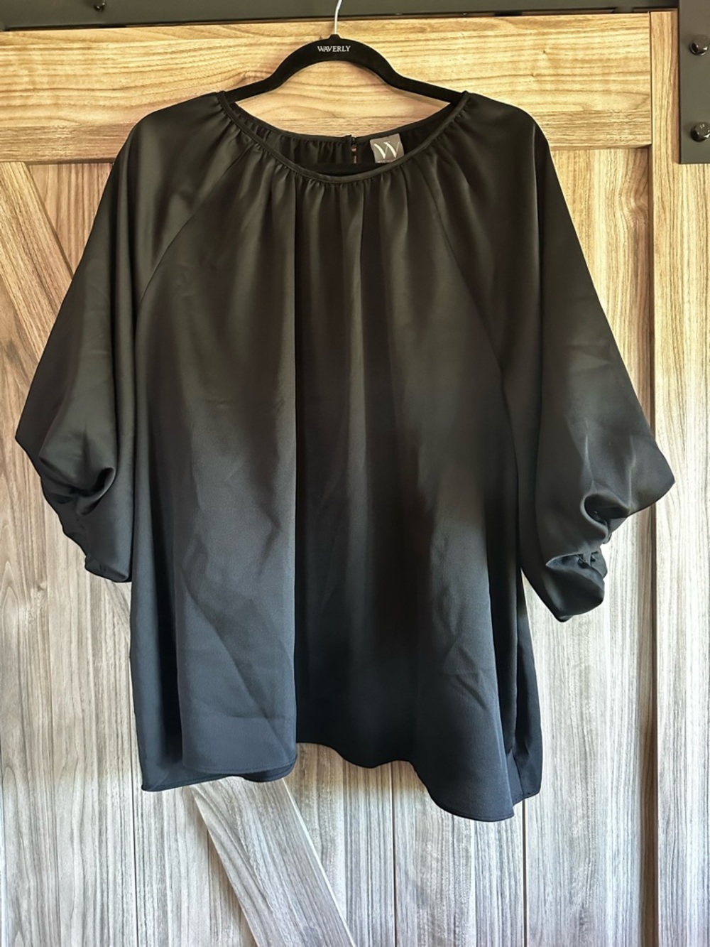 Buy 2 Get 1 Free! Worthington Black Women's Puff-Sleeve Blouse - 3X